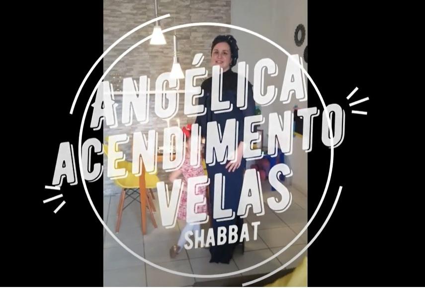 Angelica aprendendo a acender as velas de Shabat!